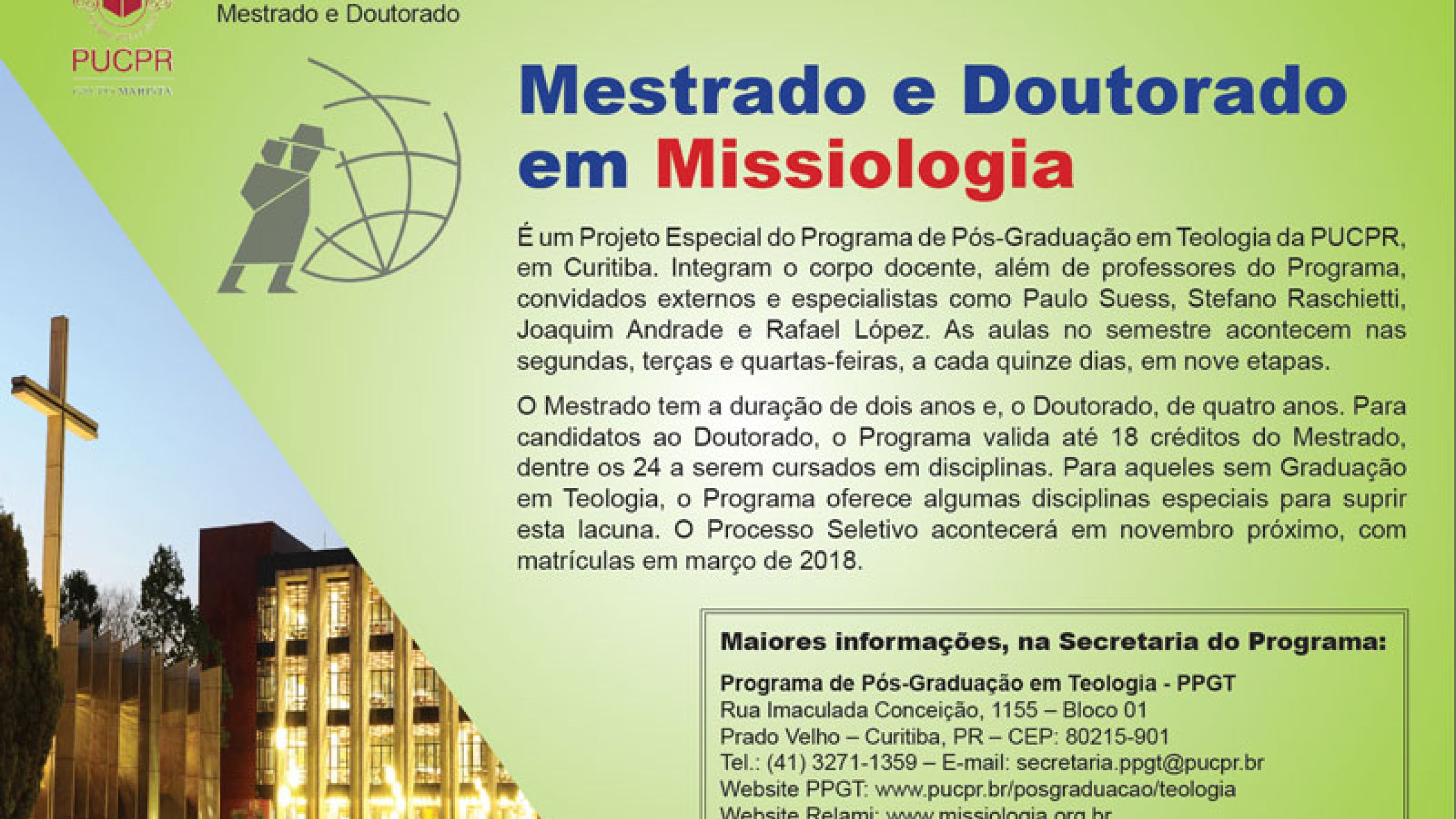 Mestrado e Doutorado em Missiologia