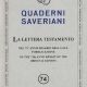 La Lettera Testamento nell'anniversario della sua pubblicazione La Lettera Testamento nell'anniversario della sua pubblicazione