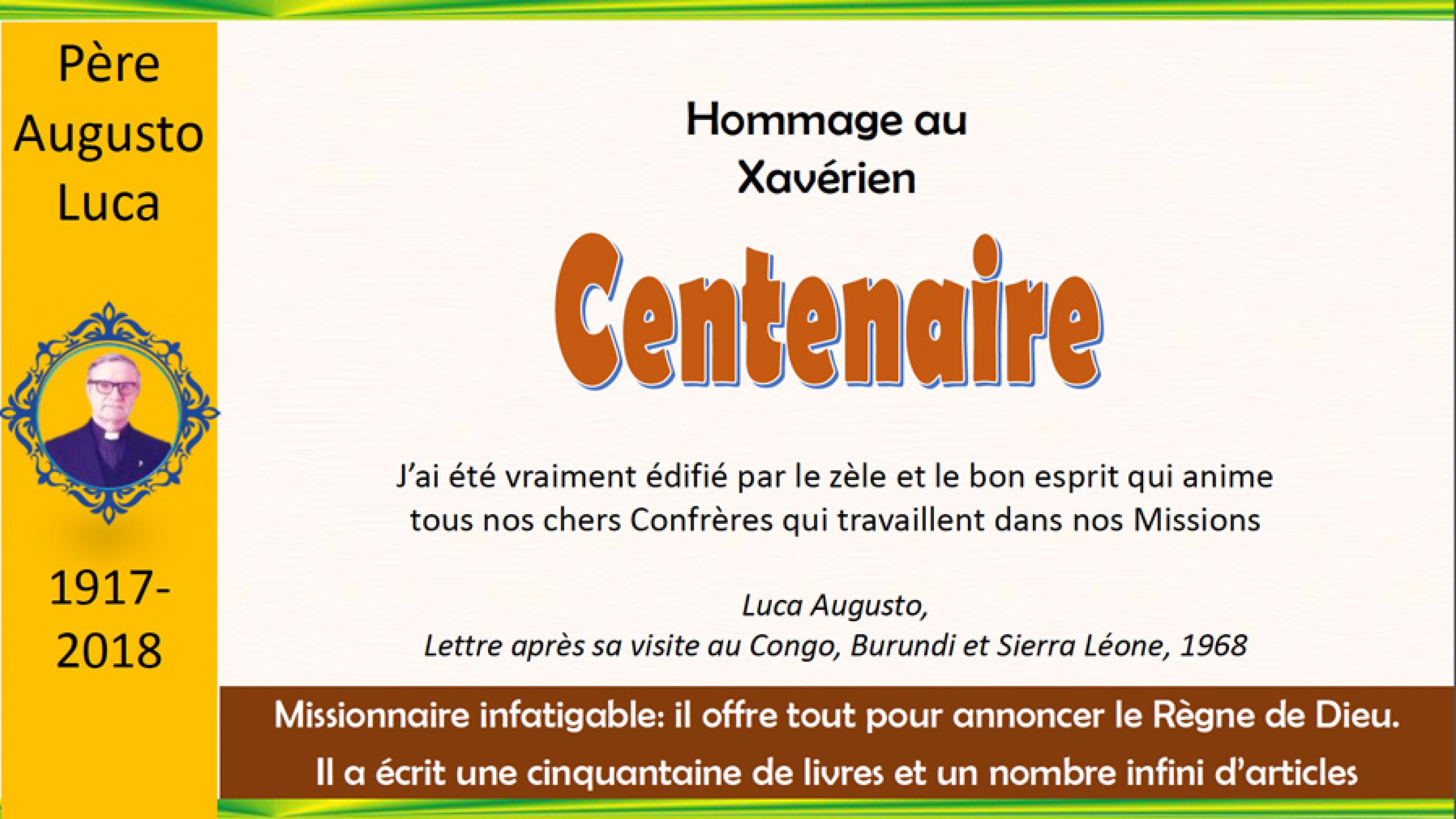 Hommage au P. Luca Augusto
