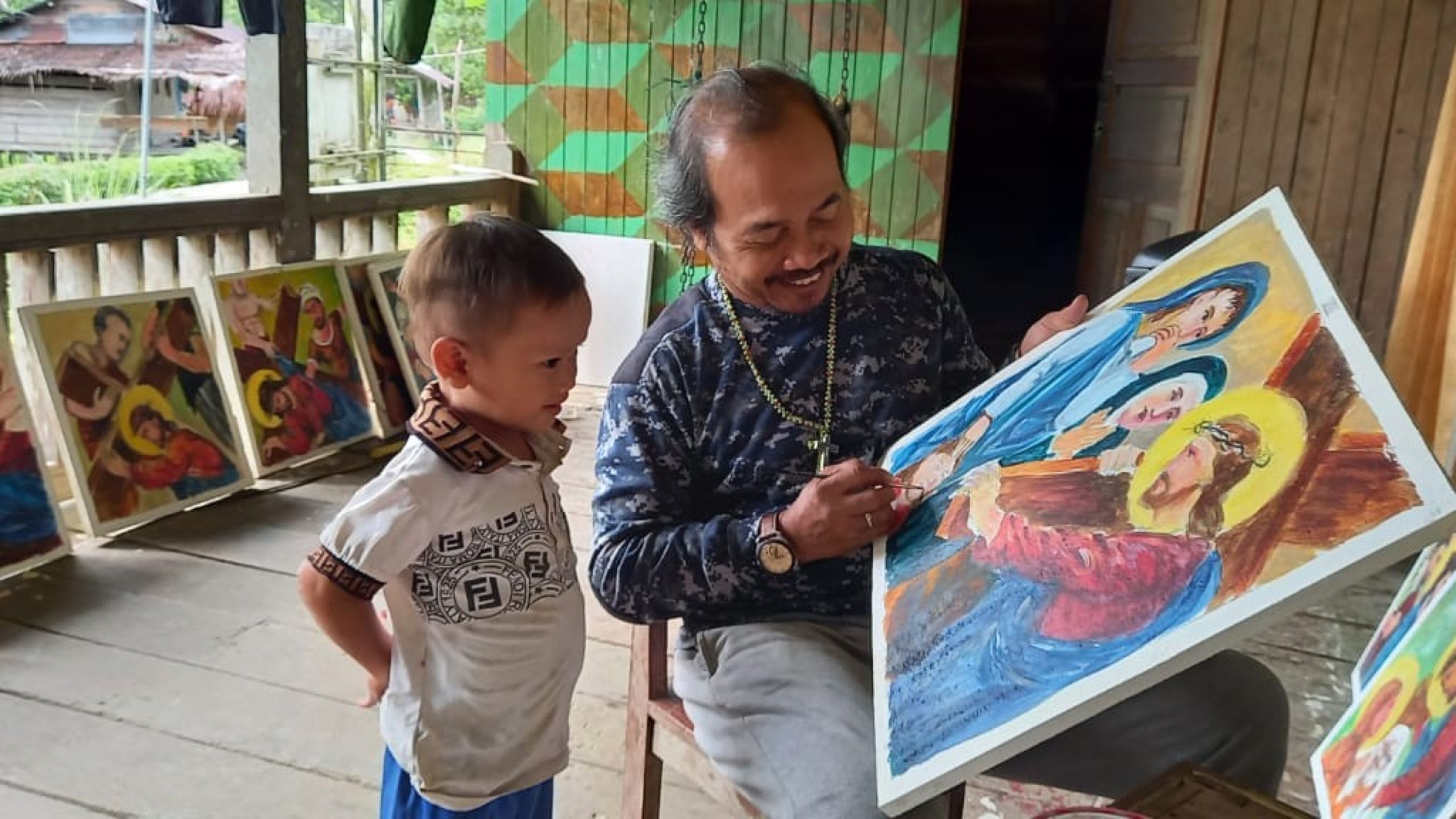 Painting the Way of the Cross in a Muslim village