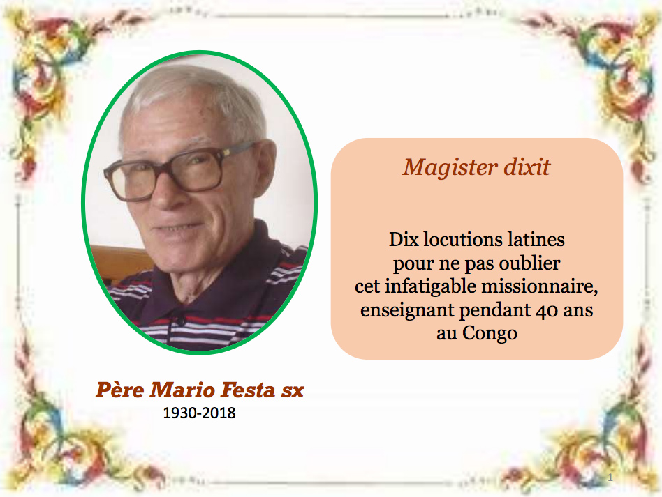 Mario Festa: magister dixit Mario Festa: magister dixit