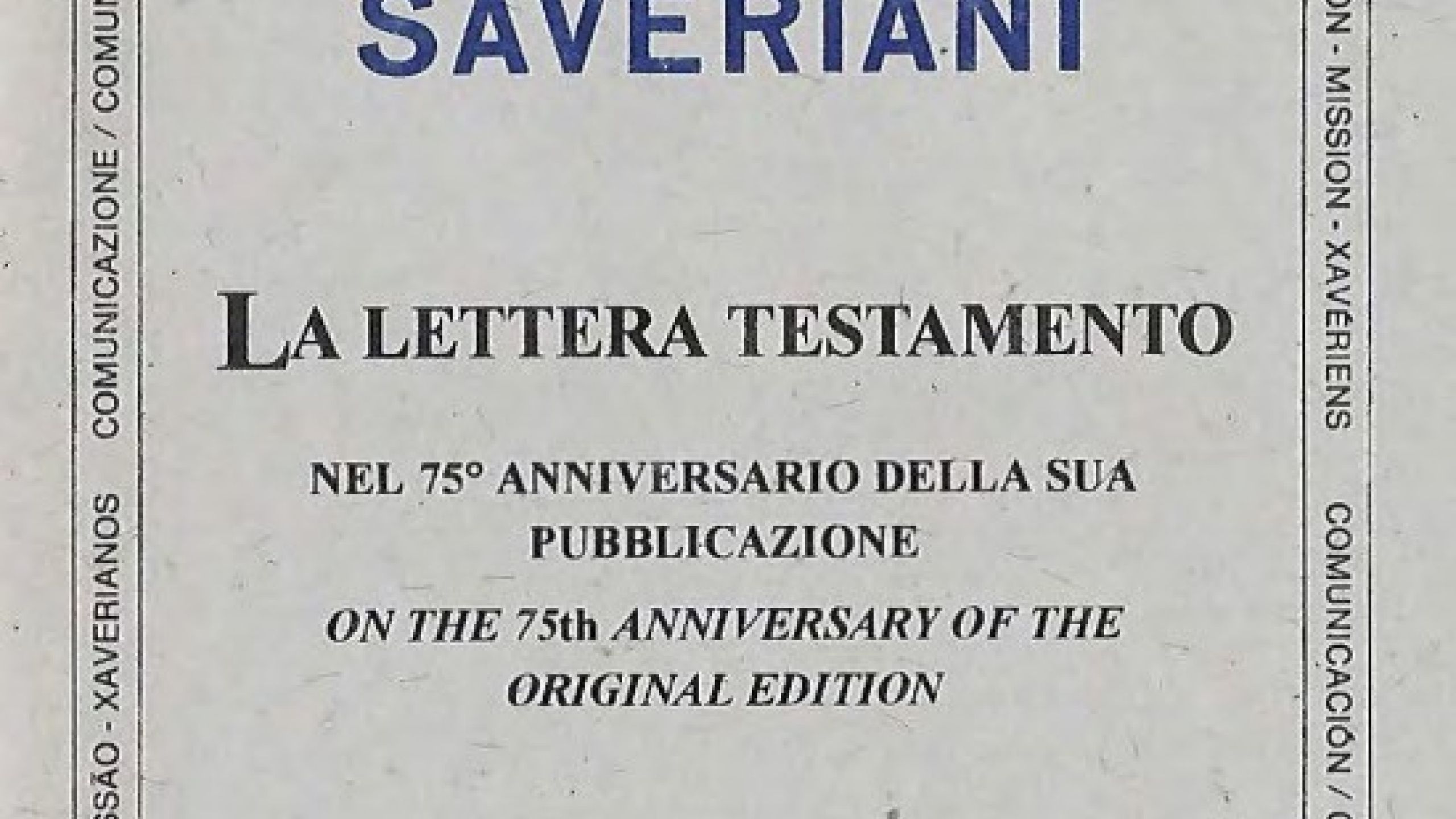 La Lettera Testamento nell'anniversario della sua pubblicazione
