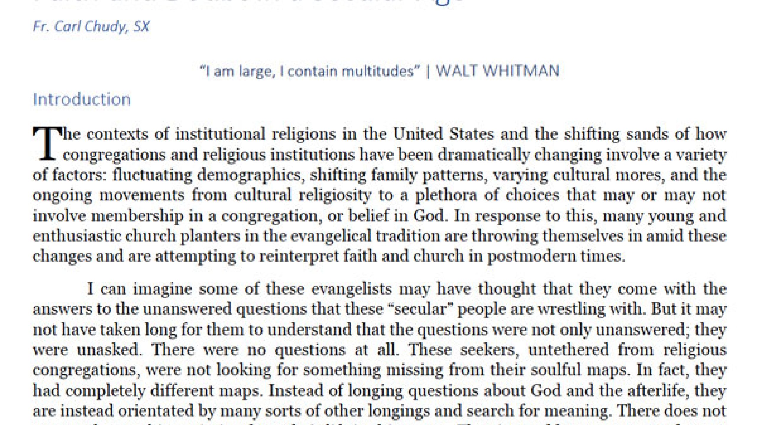 Faith and Doubt in a Secular Age